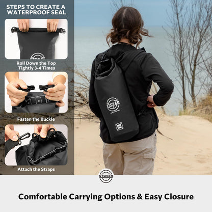 Waterproof Roll Top Dry Bag Backpack with Phone Case for Kayaking & Camping