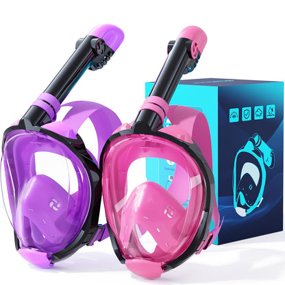 Full Face Snorkel Mask Set with Dry Top Snorkel and Camera Mount