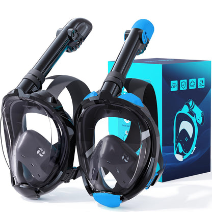 Full Face Snorkel Mask Set with Dry Top Snorkel and Camera Mount