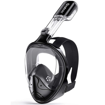 Full Face Snorkel Mask Set with Dry Top System and Camera Mount for Family Snorkeling