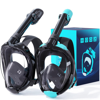 Full Face Snorkel Mask Set with Dry Top Snorkel and Camera Mount