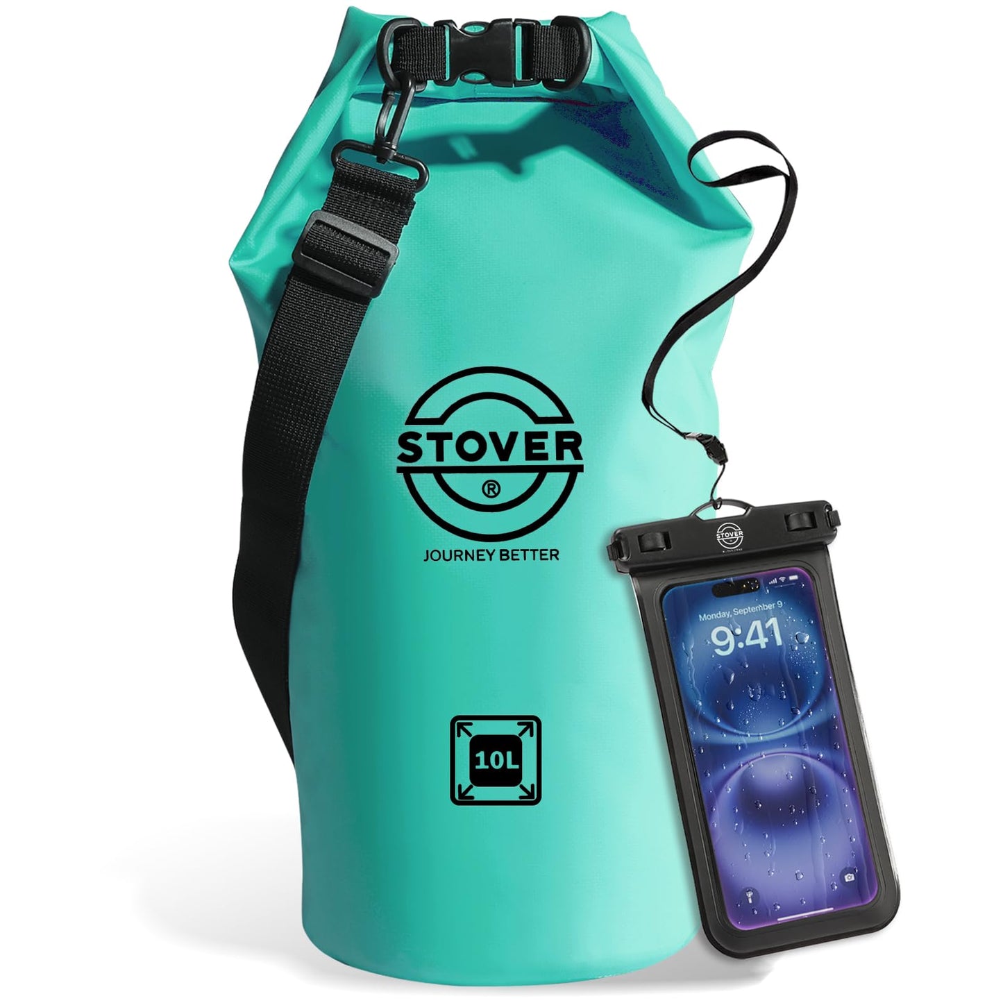 Waterproof Roll Top Dry Bag Backpack with Phone Case for Kayaking & Camping