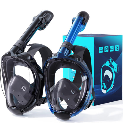 Full Face Snorkel Mask Set with Dry Top Snorkel and Camera Mount