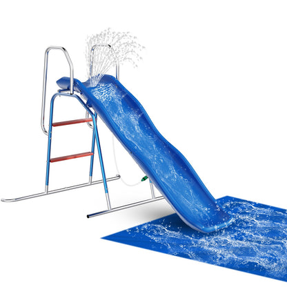 Backyard Water Slide with 3-Zone Spray Sprinkler for Outdoor Fun