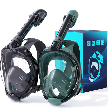 Full Face Snorkel Mask Set with Dry Top Snorkel and Camera Mount