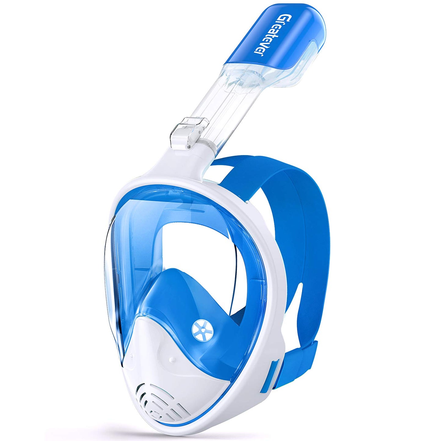 Full Face Snorkel Mask Set with Dry Top System and Camera Mount for Family Snorkeling