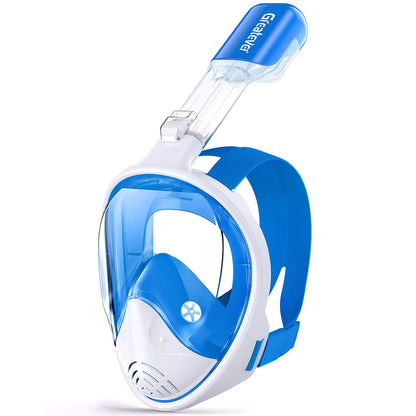 Full Face Snorkel Mask Set with Dry Top System and Camera Mount for Family Snorkeling
