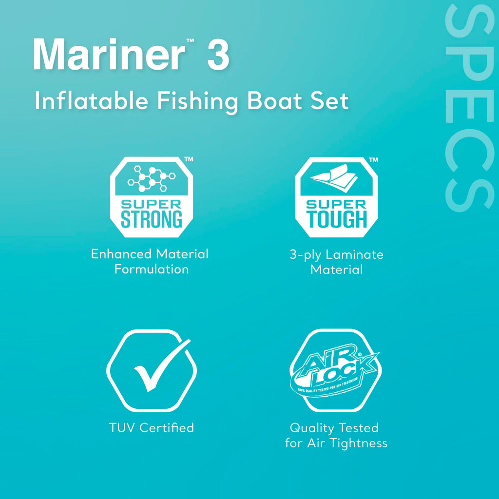 Heavy Duty Inflatable Fishing Boat with Oars Pump & Rod Holders