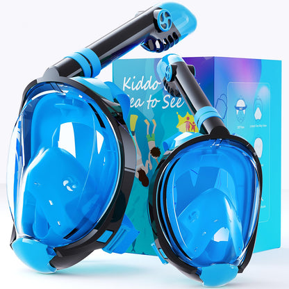 Full Face Snorkel Mask with 180° Panoramic View and Camera Mount