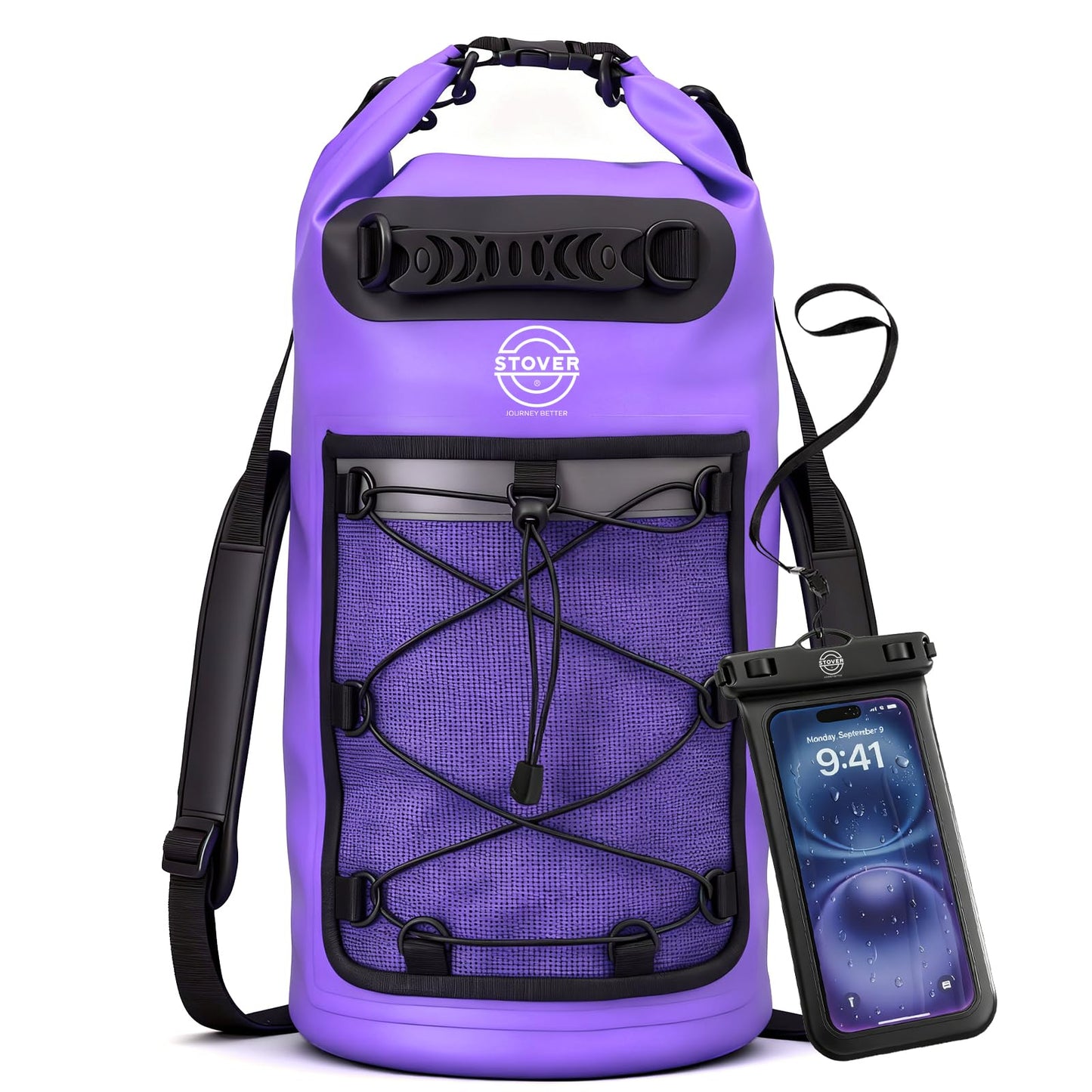 Waterproof Roll Top Dry Bag Backpack with Phone Case for Kayaking & Camping
