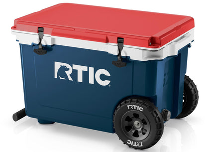52 Quart Wheeled Hard Cooler with Insulated Ice Chest for Outdoor Activities