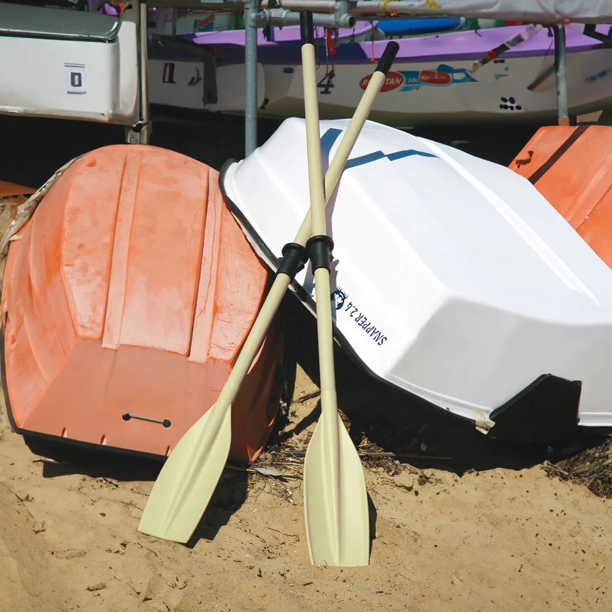 Detachable Aluminum Oars with Rubber Sleeves for Boats & Kayaks