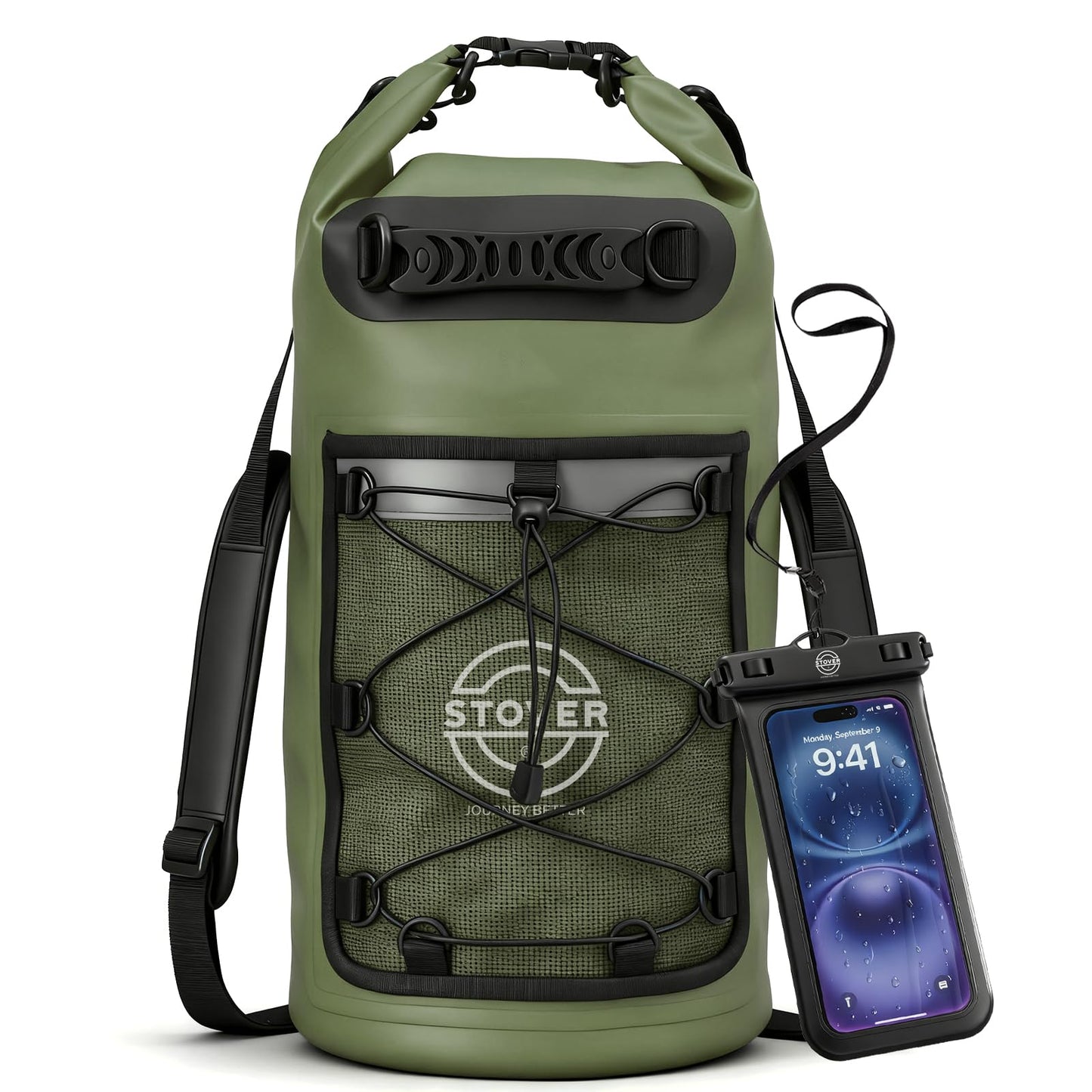 Waterproof Roll Top Dry Bag Backpack with Phone Case for Kayaking & Camping