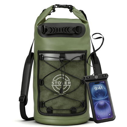Waterproof Roll Top Dry Bag Backpack with Phone Case for Kayaking & Camping