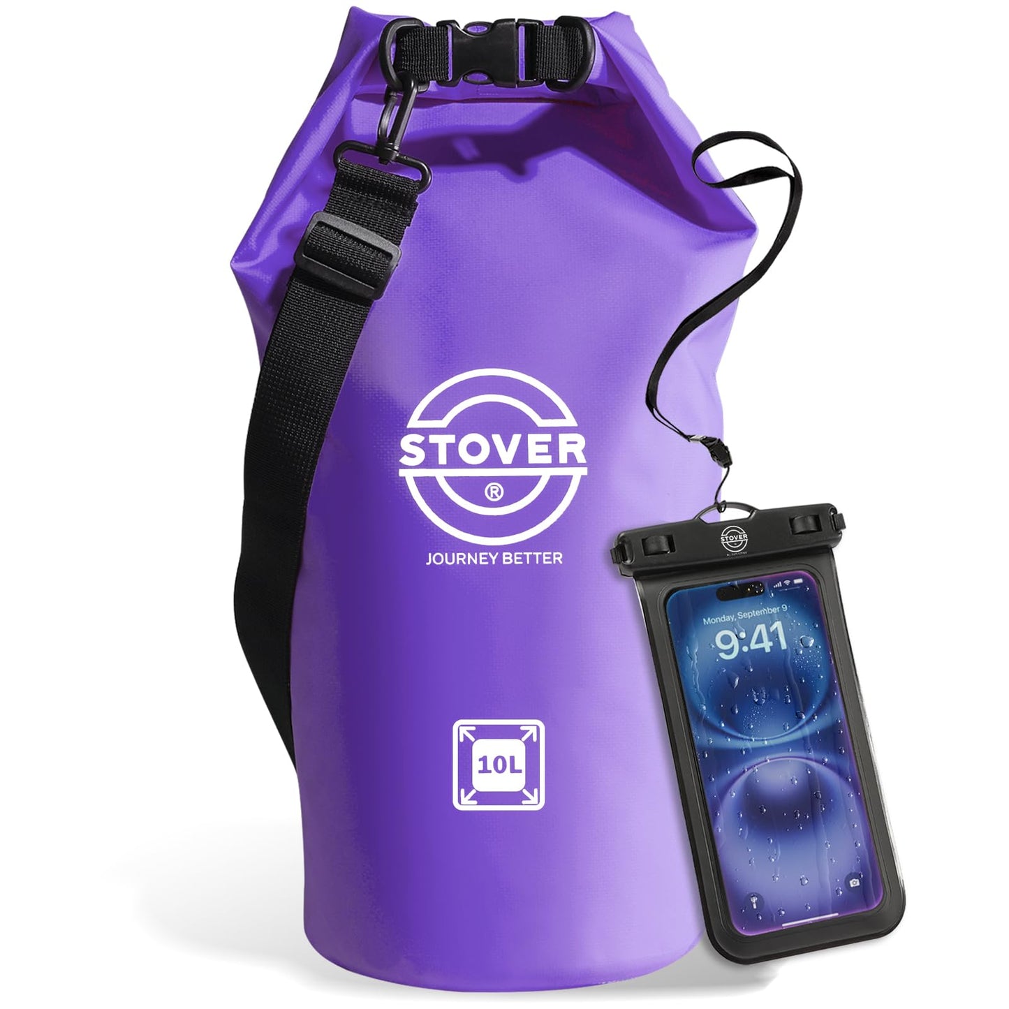 Waterproof Roll Top Dry Bag Backpack with Phone Case for Kayaking & Camping