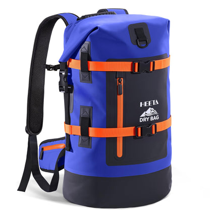 40L Waterproof Dry Bag Backpack with Roll Top Design for Kayaking & Outdoor Travel