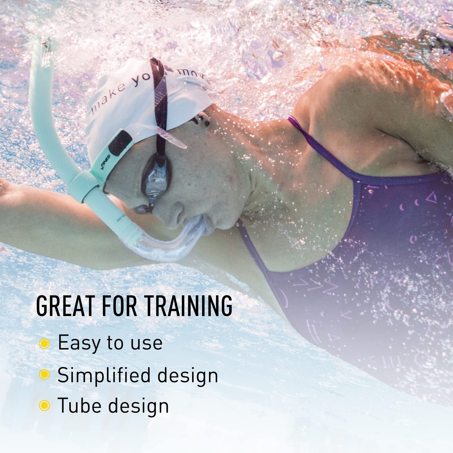 Center Mount Swim Snorkel for Adults with Adjustable Fit Training Design