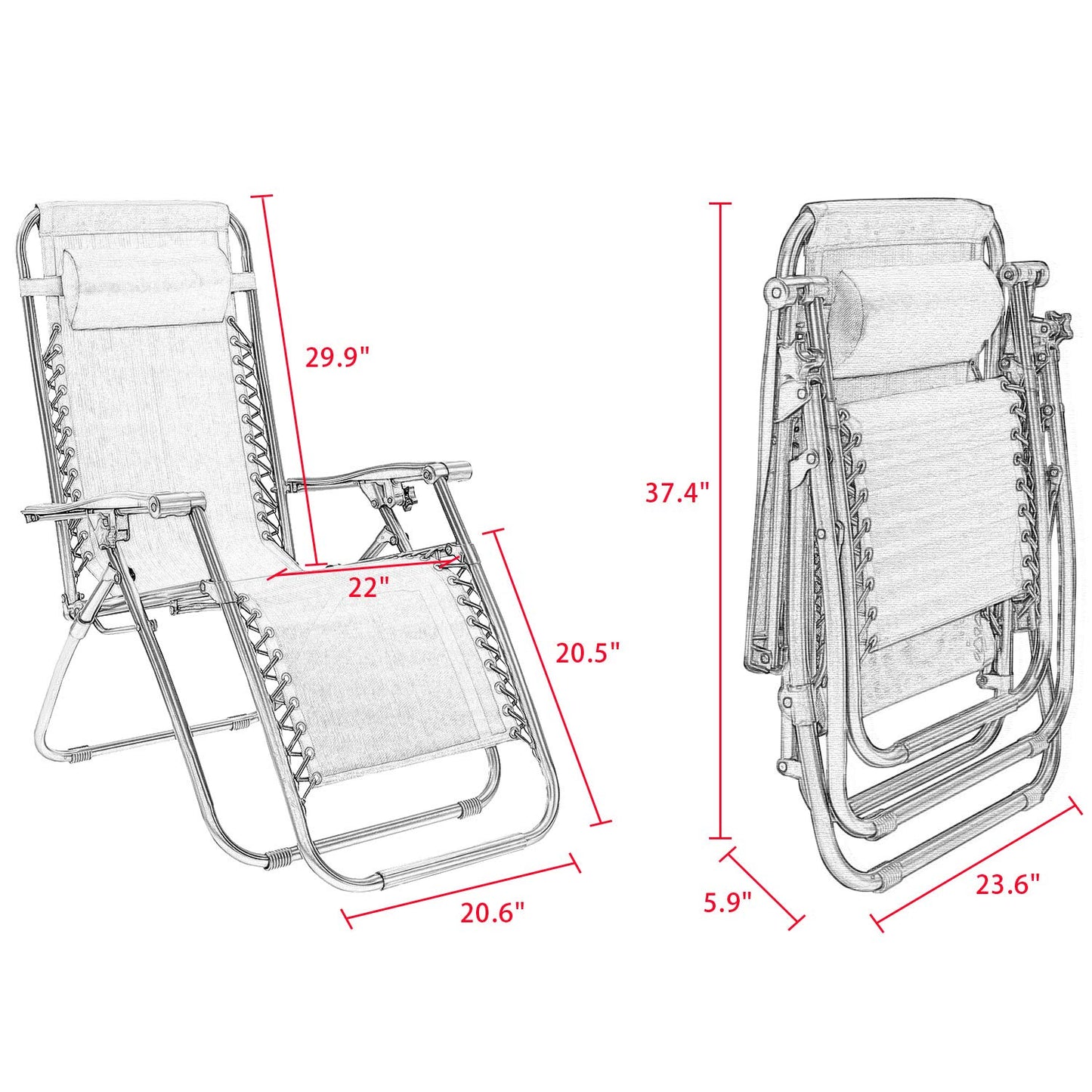 Adjustable Zero Gravity Folding Lounge Chair for Outdoor Relaxation