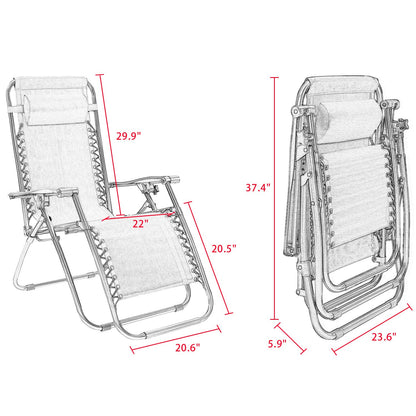 Adjustable Zero Gravity Folding Lounge Chair for Outdoor Relaxation