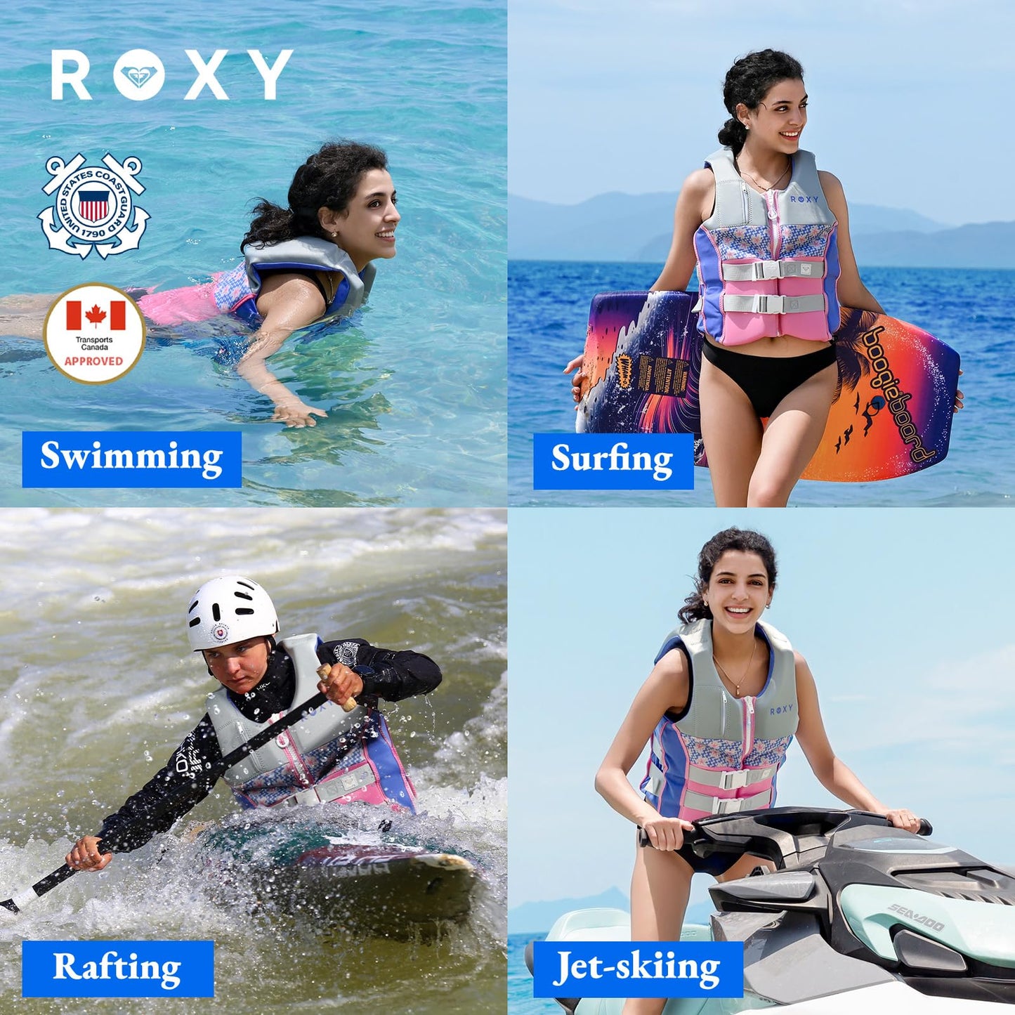 USCG Approved Lightweight Life Jacket for Women & Watersports Activities
