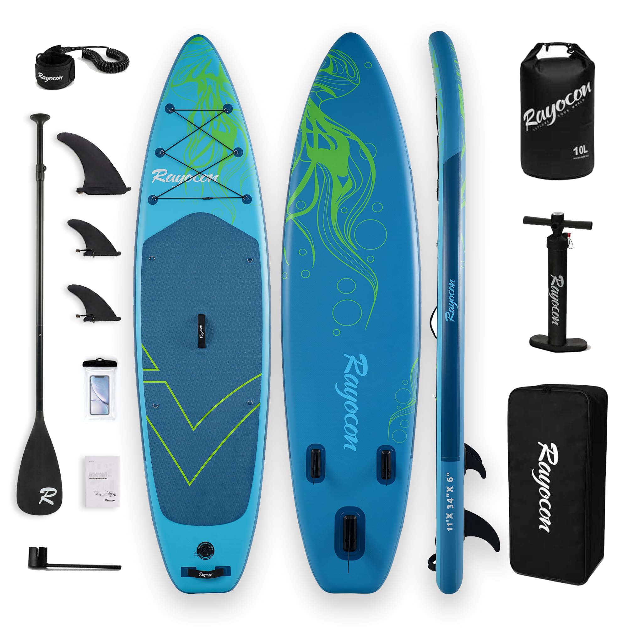 11' Extra Wide Inflatable Stand Up Paddle Board with Accessories