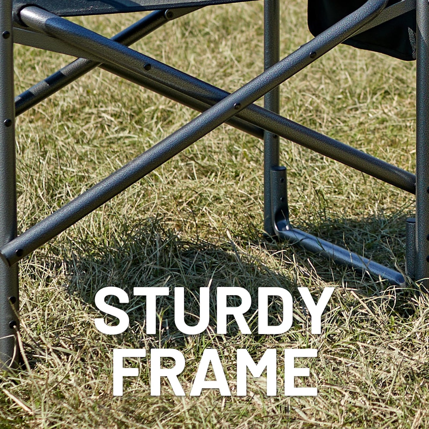 Oversized Aluminum Camping Chair with Side Table and Storage Pocket