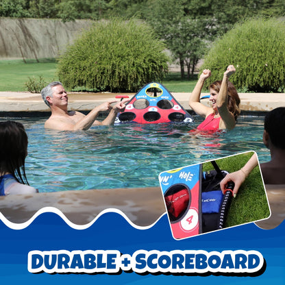 Floating Pool Cornhole Game for Adults & Family Water Fun