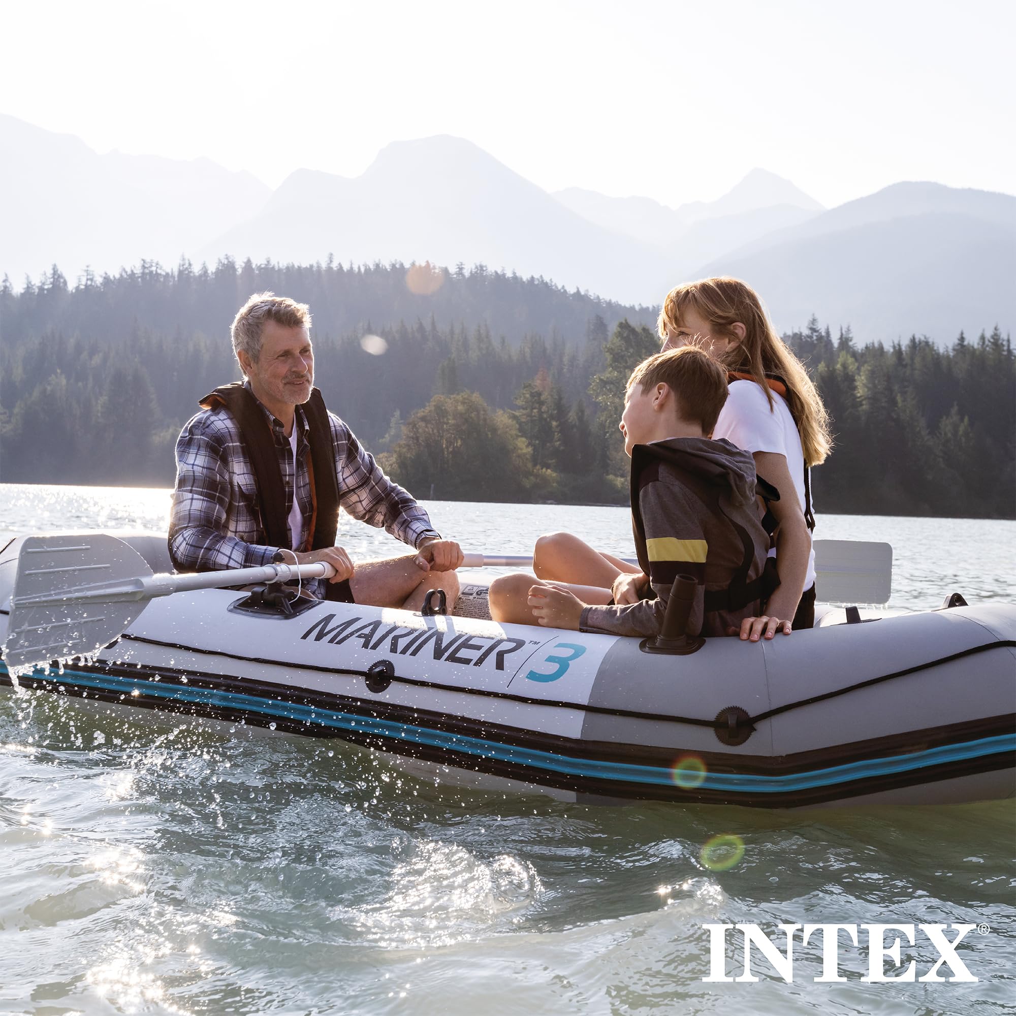 Heavy Duty Inflatable Fishing Boat with Oars Pump & Rod Holders