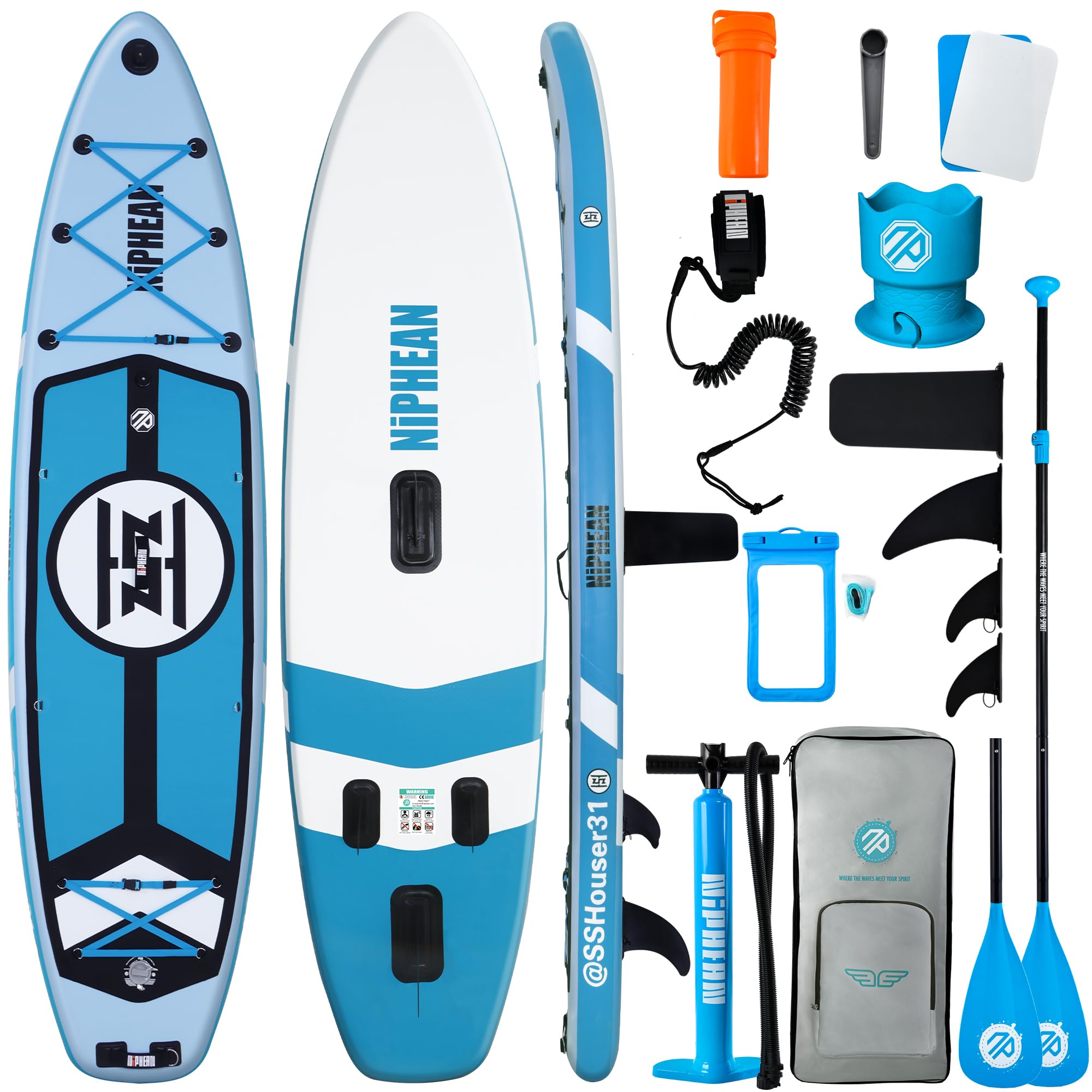 Extra Large Inflatable Paddle Board for Family Use with Accessories