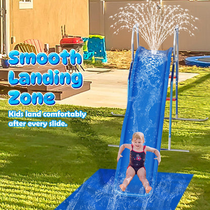Backyard Water Slide with 3-Zone Spray Sprinkler for Outdoor Fun