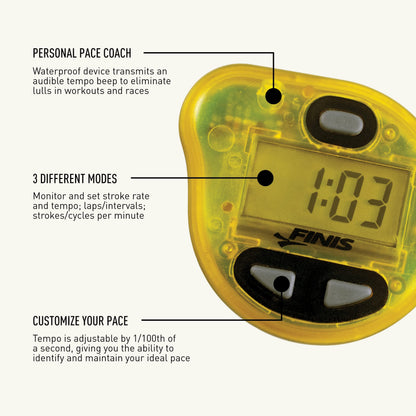 Waterproof Swim Tempo Trainer with Adjustable Stroke Rhythm Modes