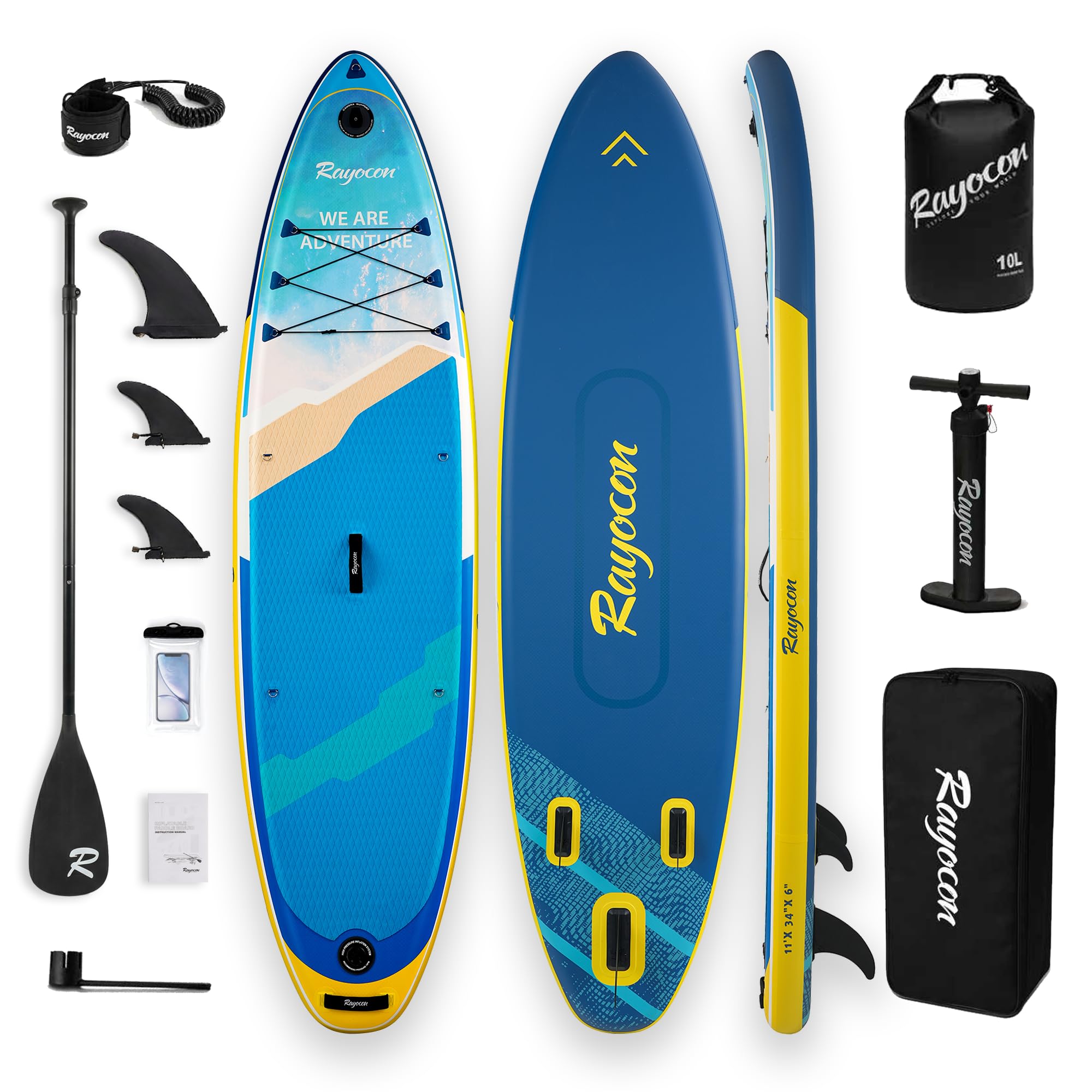 11' Extra Wide Inflatable Stand Up Paddle Board with Accessories