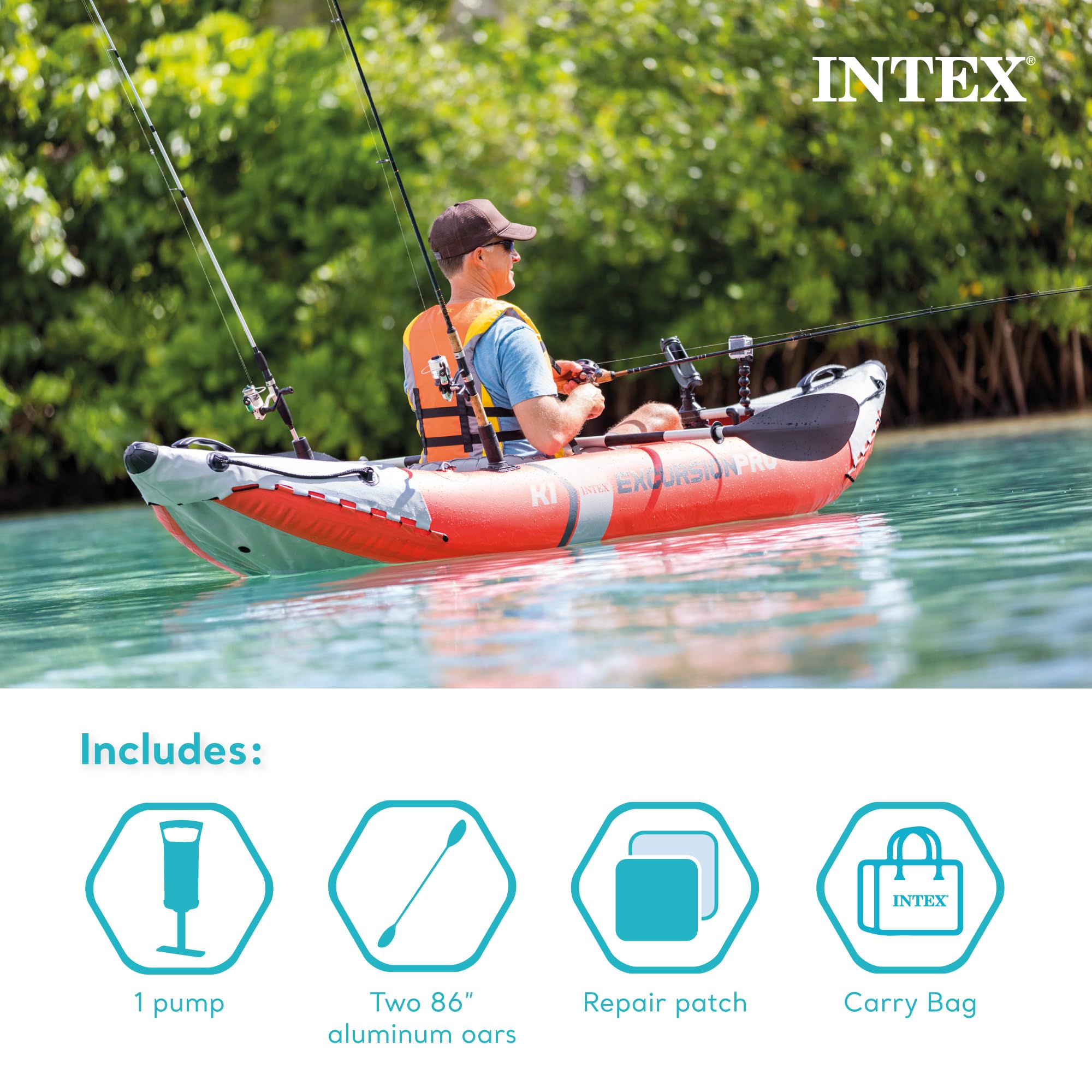 Inflatable Kayak Set with Paddles Pump & Adjustable Bucket Seat