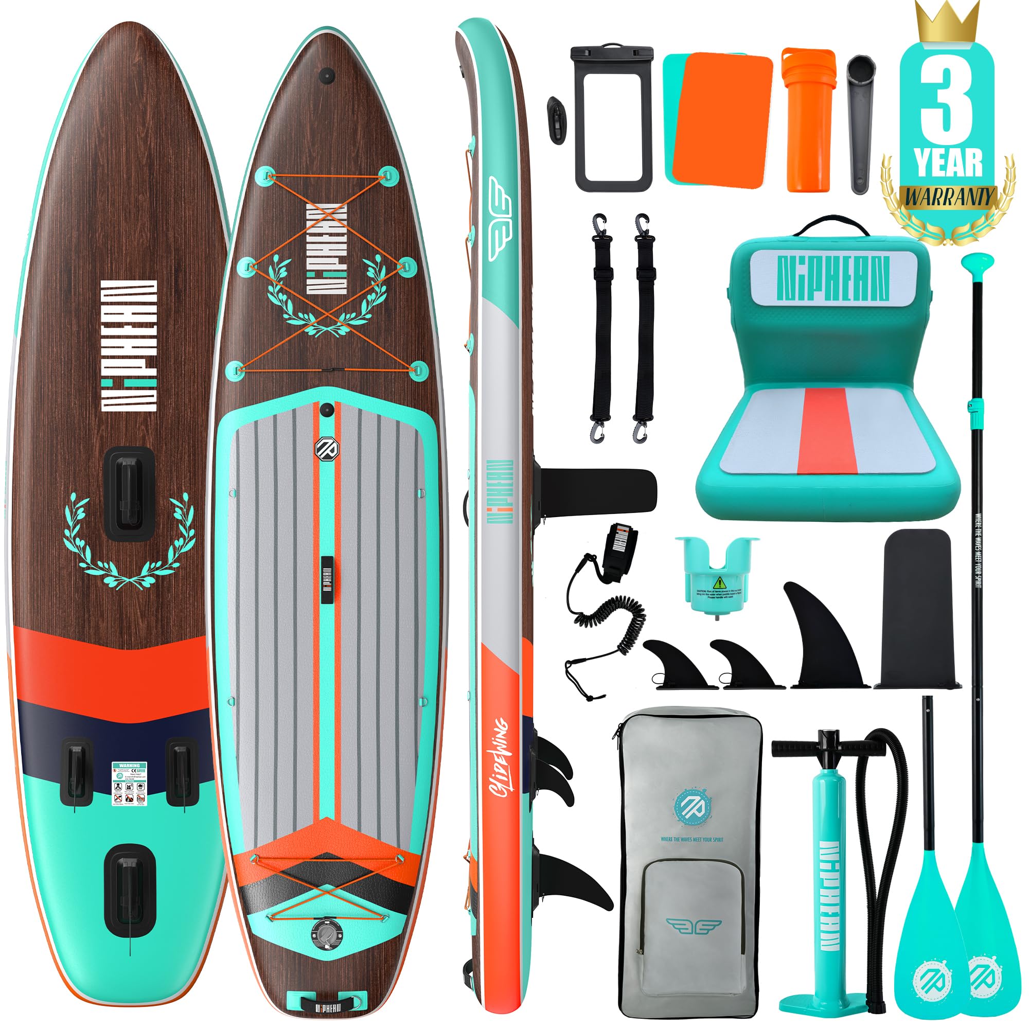 Extra Large Inflatable Paddle Board for Family Use with Accessories