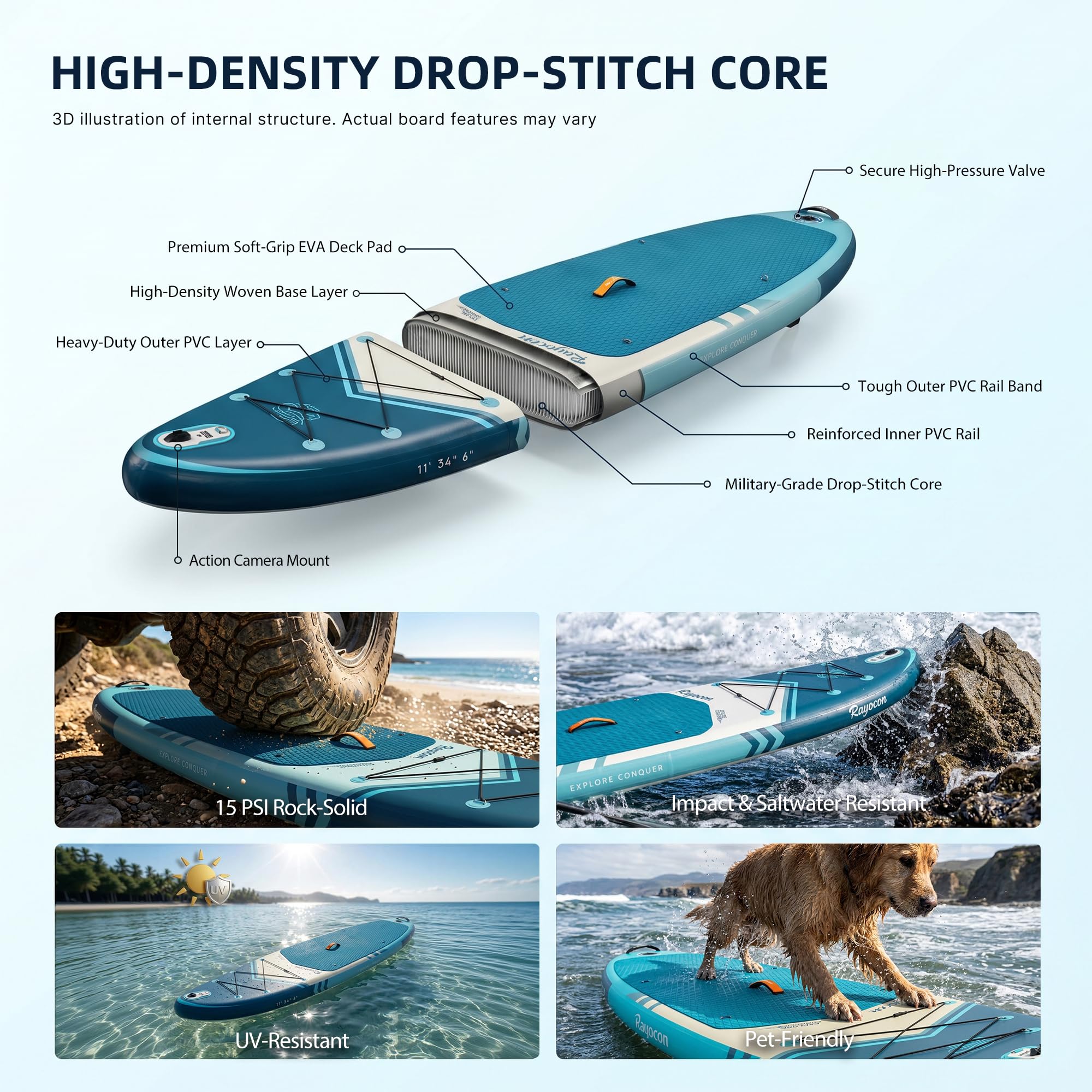 11' Extra Wide Inflatable Stand Up Paddle Board with Accessories
