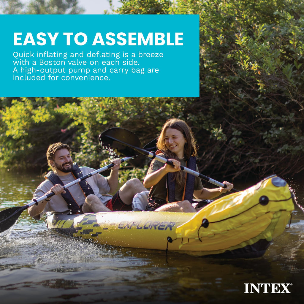 Inflatable Kayak Set with Aluminum Oars, Pump & Adjustable Seats