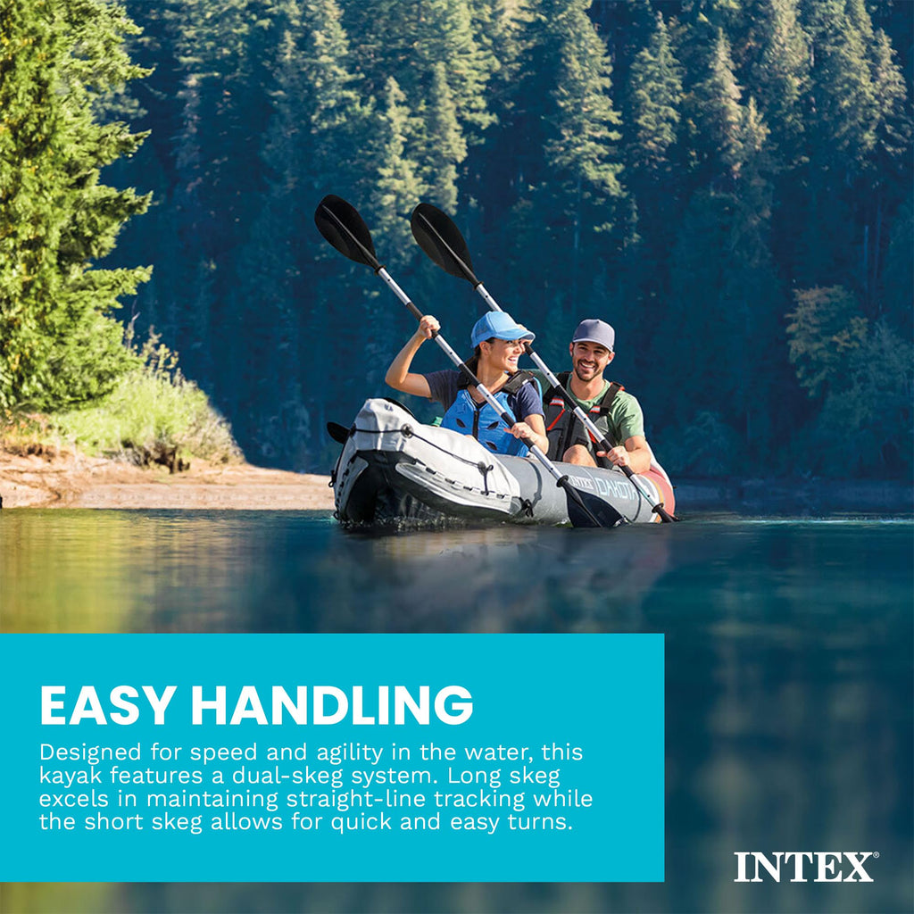 INTEX 2-Person Inflatable Kayak Set, Dakota K2 with 86in Oars and Pump
