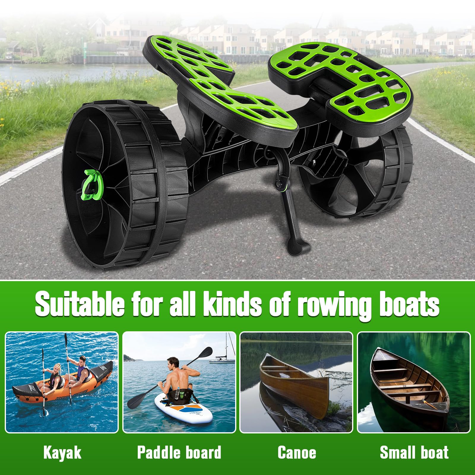 Kayak Cart Dolly with Puncture Free Wheels and Adjustable Straps for Transport