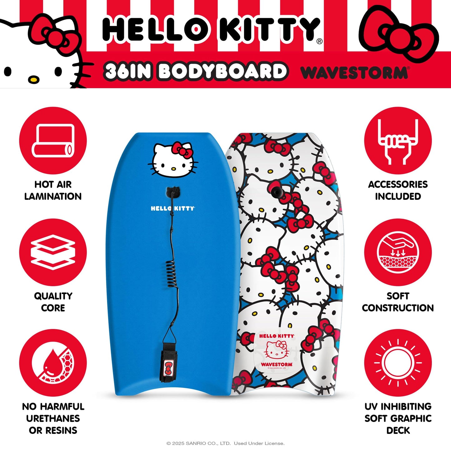 Hello Kitty 36in Bodyboard by Wavestorm