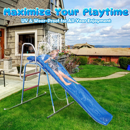 Backyard Water Slide with 3-Zone Spray Sprinkler for Outdoor Fun