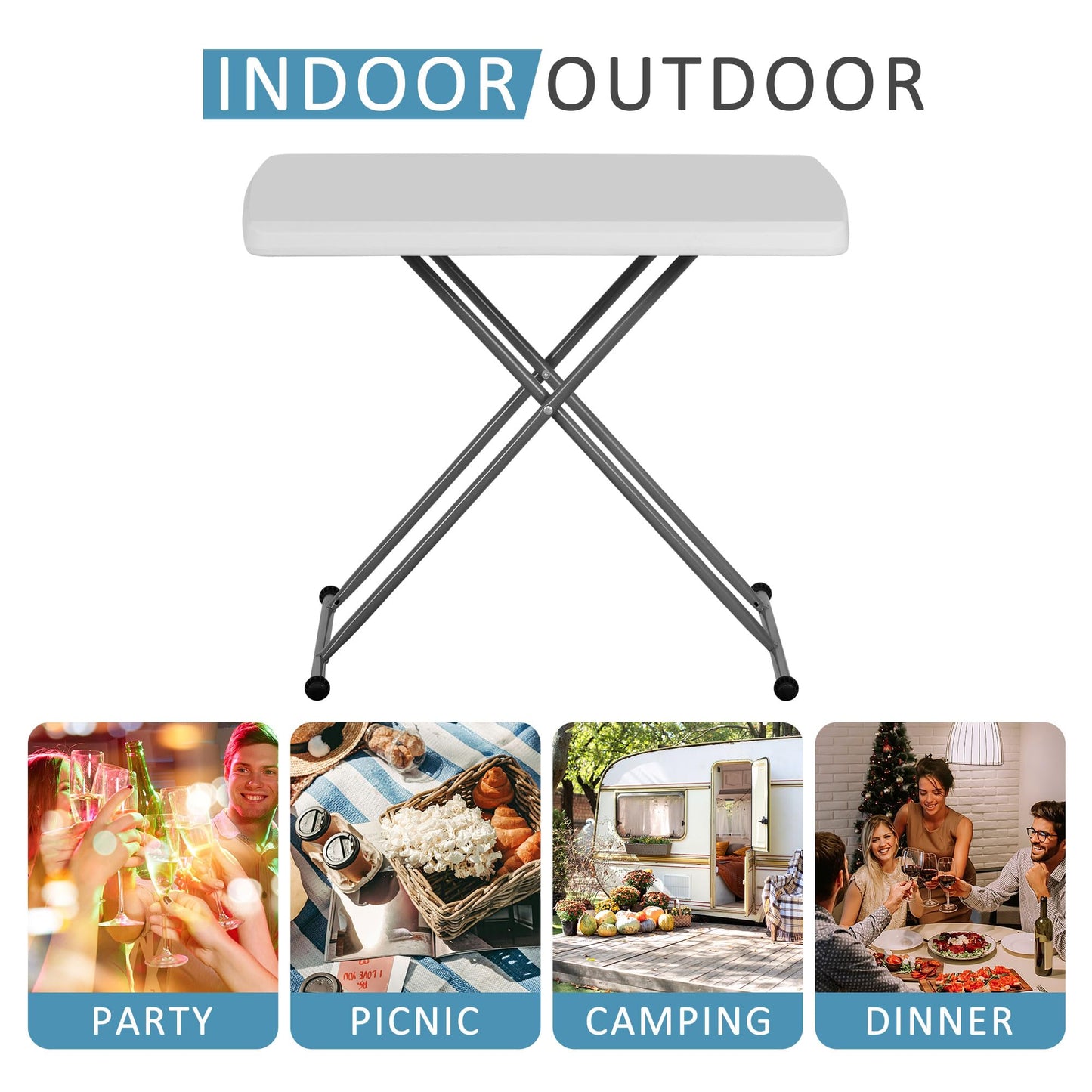 Portable Folding Table for Outdoor Camping, Picnic & Events