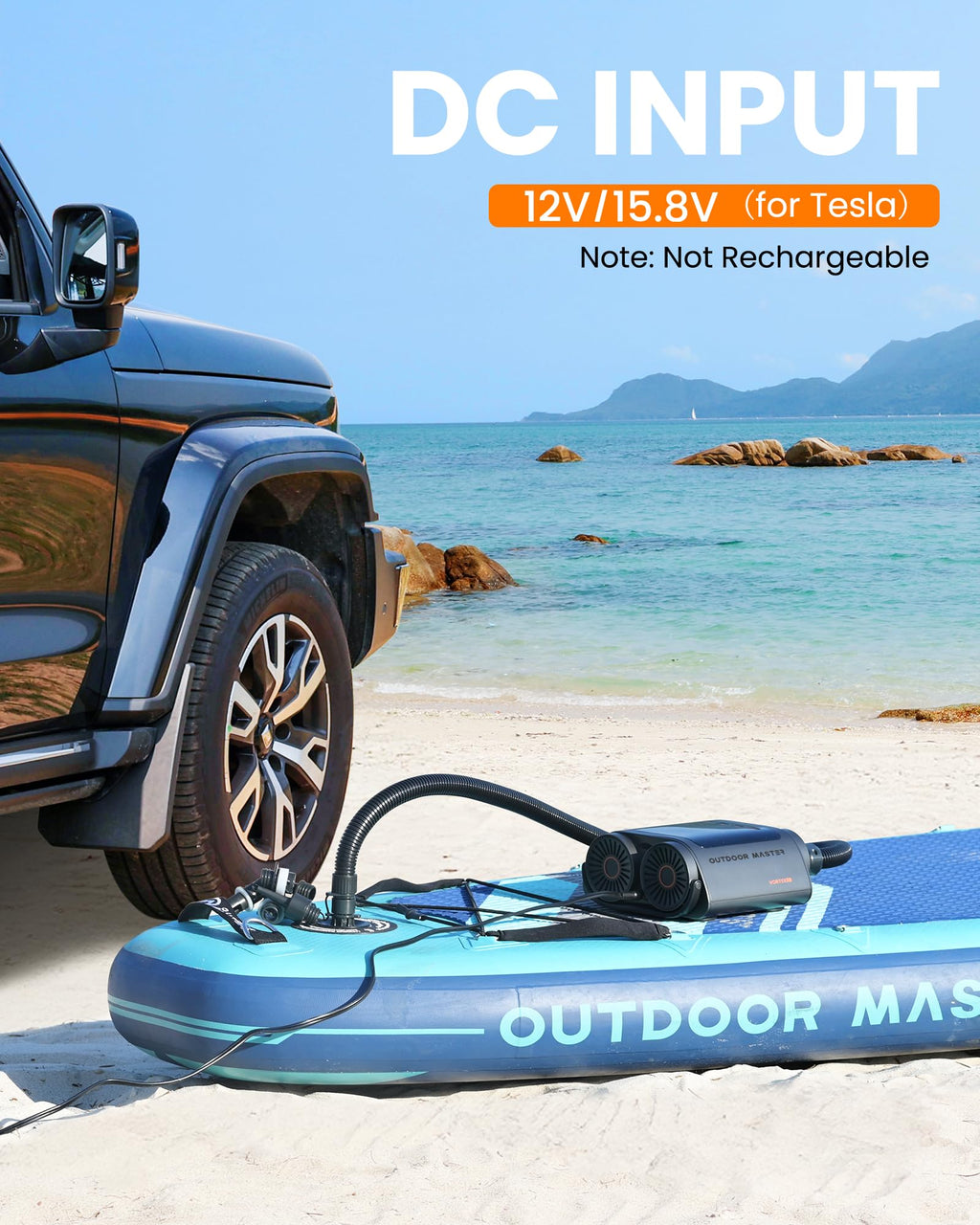 Electric SUP Air Pump with Auto Shutoff and 8 Nozzles for Inflatables