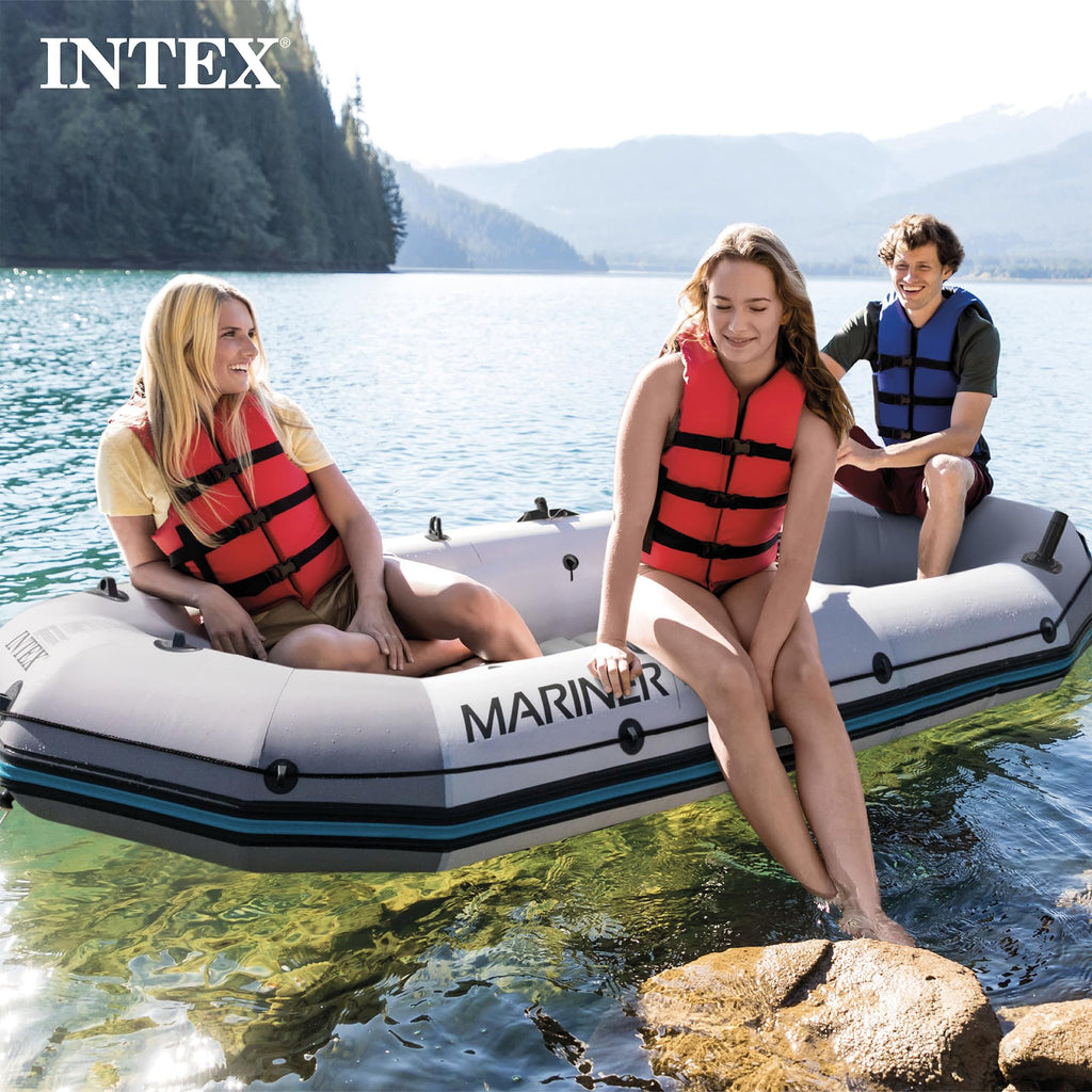 Heavy Duty Inflatable Fishing Boat with Oars Pump & Rod Holders