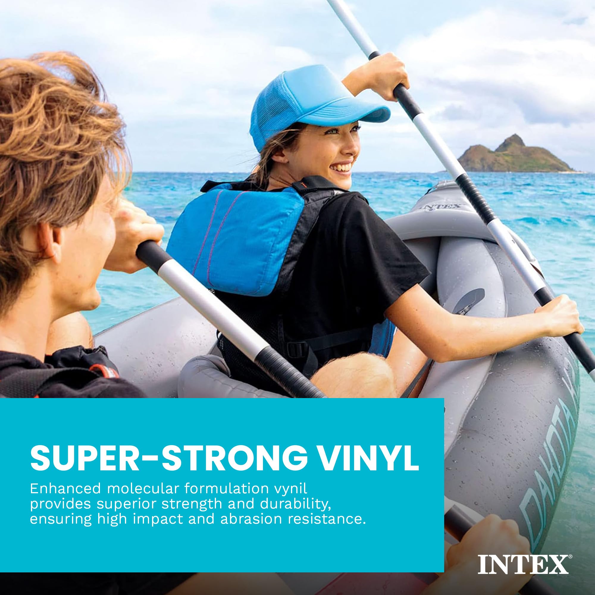 INTEX 2-Person Inflatable Kayak Set, Dakota K2 with 86in Oars and Pump