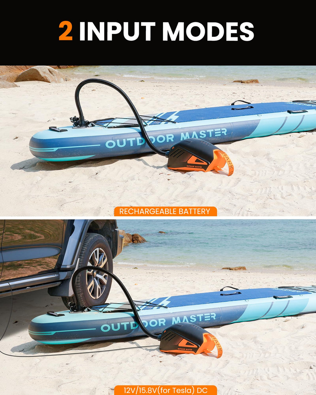 Rechargeable Electric Paddle Board Pump with Fast Inflation & Deflation for Inflatables