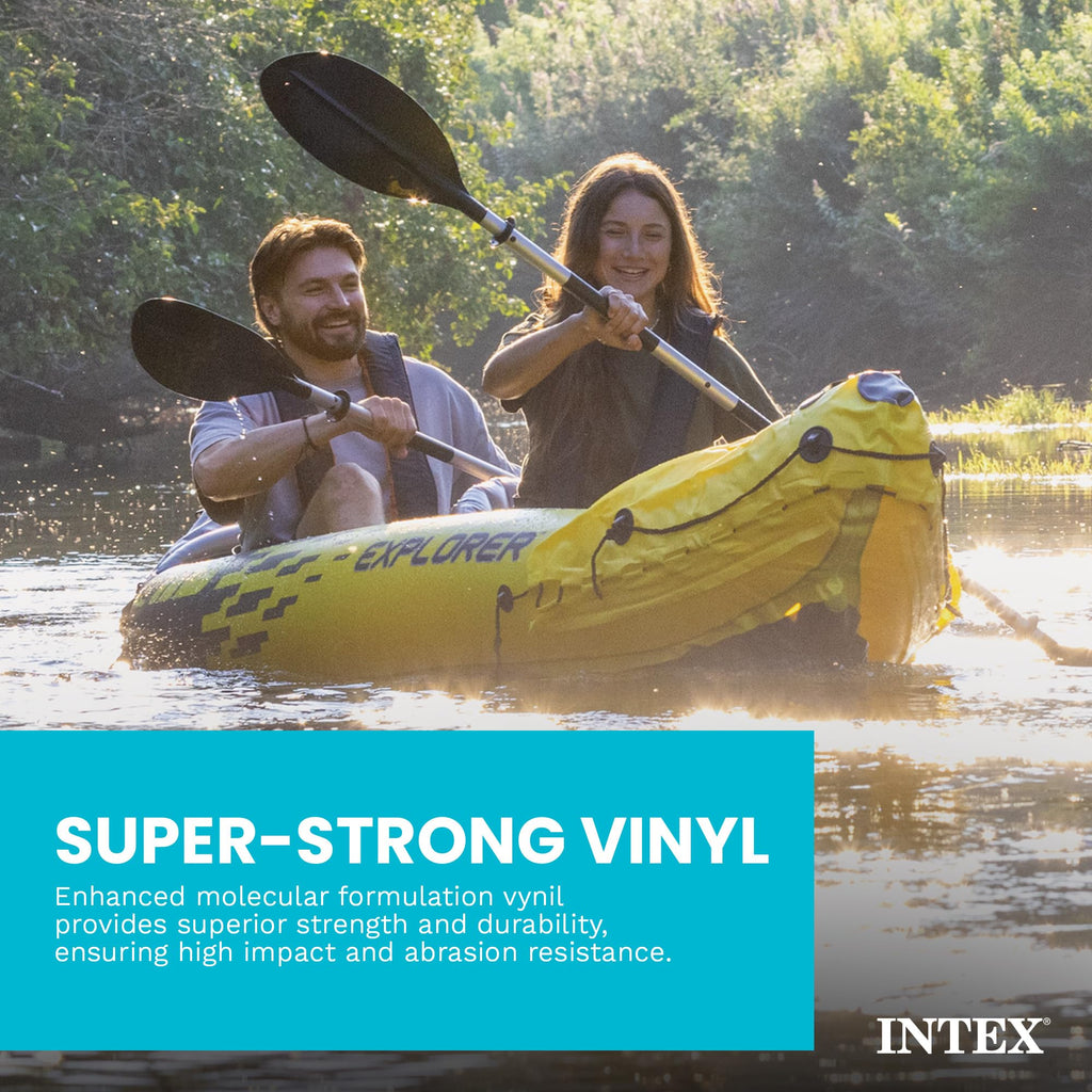 Inflatable Kayak Set with Aluminum Oars, Pump & Adjustable Seats