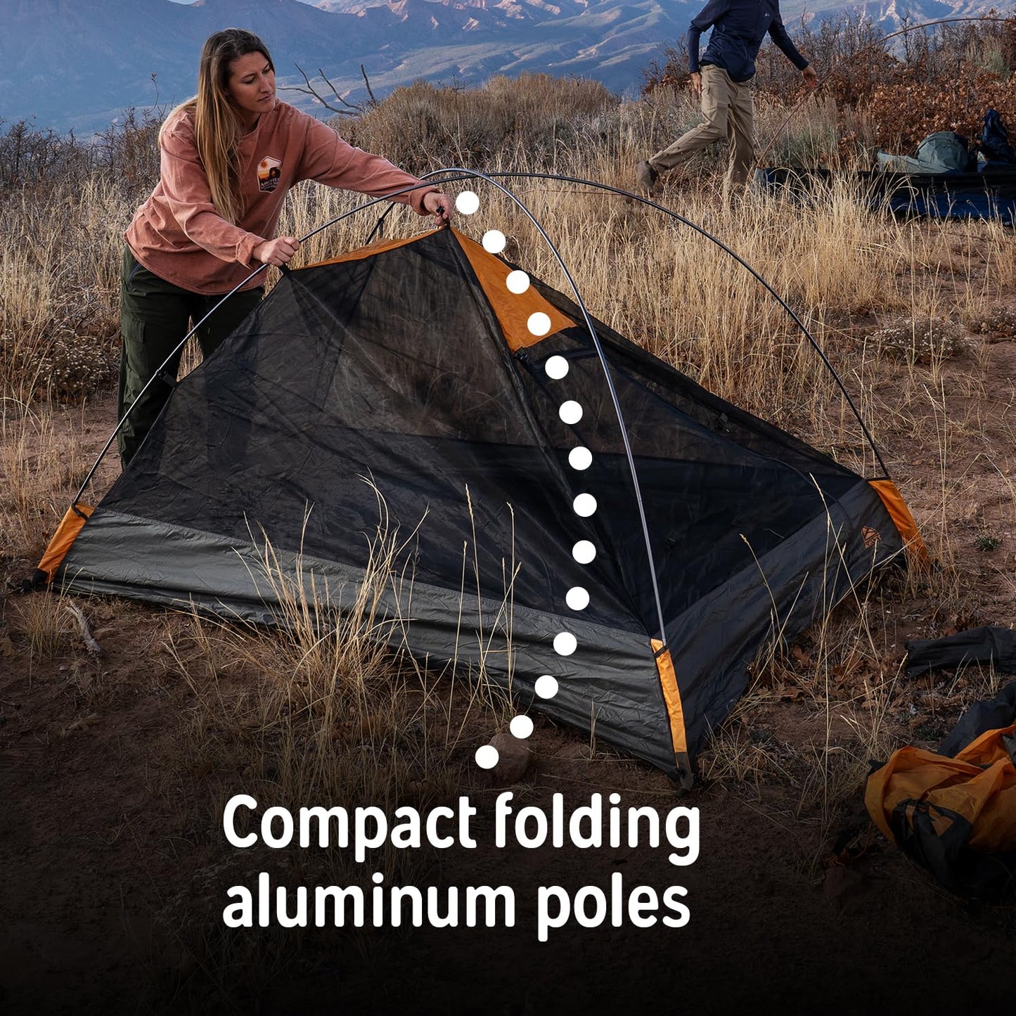 3-Season Backpacking Tent with Aluminum Pole Frame and Vestibule