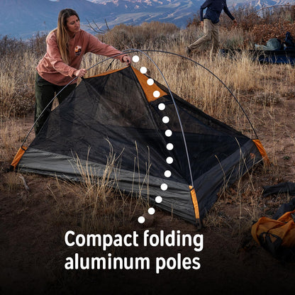 3-Season Backpacking Tent with Aluminum Pole Frame and Vestibule