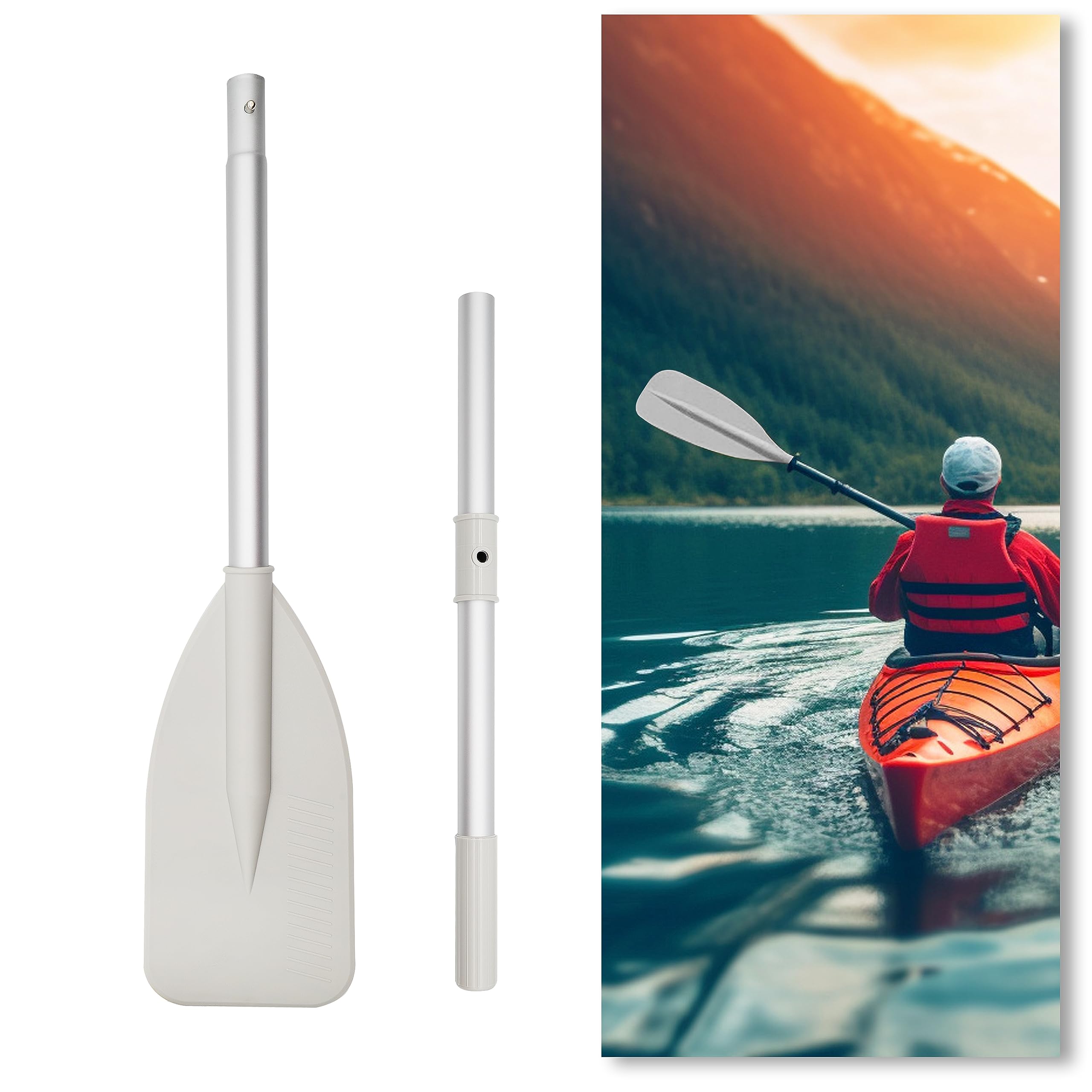Aluminum Boat Oars with Locks for Kayaks Canoes & Inflatable Boats