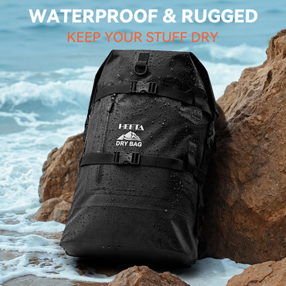 40L Waterproof Dry Bag Backpack with Roll Top Design for Kayaking & Outdoor Travel
